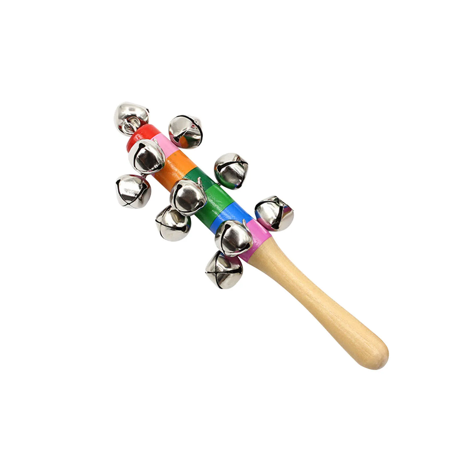 

Sonagli colorati in legno arcobaleno bambino educazione precoce sonaglio educativo giocattolo bambola per bambini giocattoli per
