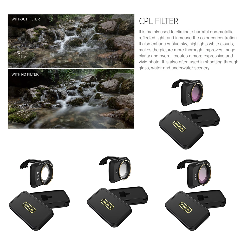 Набор фильтров для объектива с многослойным покрытием UV MCUV CPL ND4 ND8 нейтральная