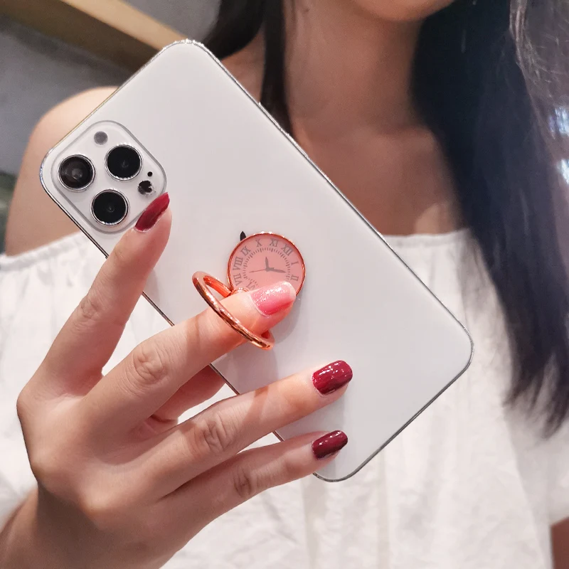 Mobile phone ring holder is suitable for iPhone X 8 7 11 12 Pro Redmi Samsung grip rotating crystal dial panel phone holder