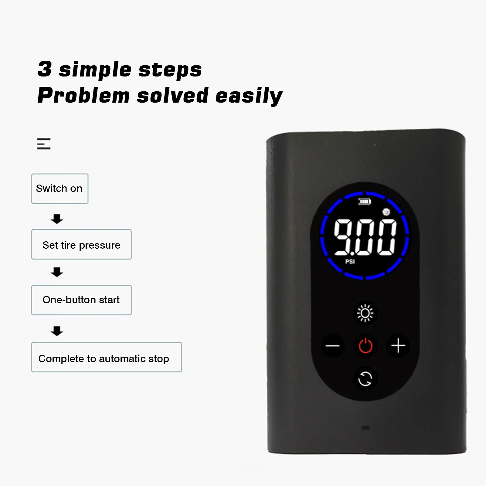 

2021 Portable Car Air Compressor Digital Tire Inflator Air Pump 150 PSI Auto Air Pump For Car Motorcycle LED Light Tire Pump