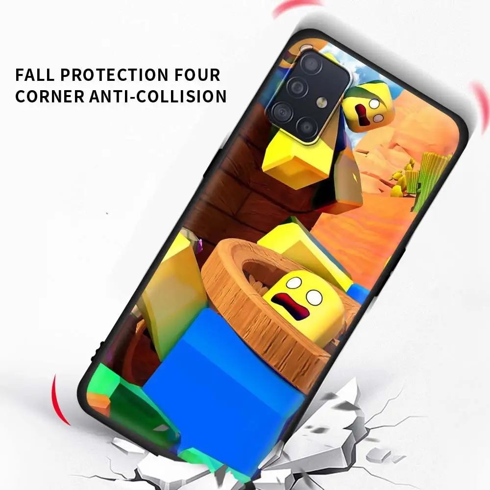 

Robloxes Game Cute Cartoon Case For Samsung Galaxy A51 A71 A21s M31 A31 A91 A41 A42 A21 M51 M21 F41 Cas Black Shell Phone Coque