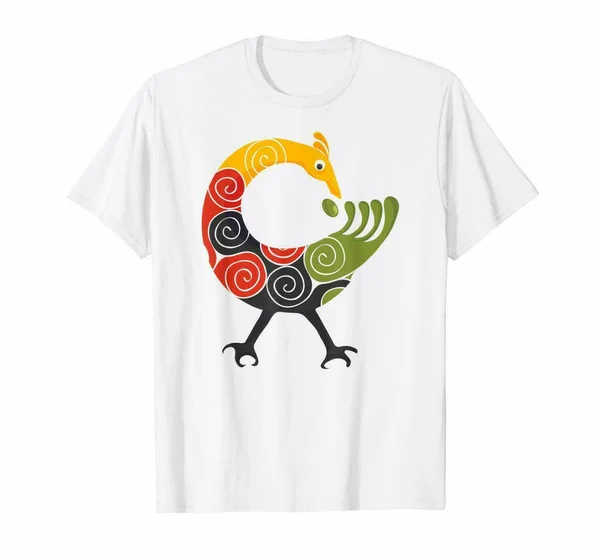 

Colorful Sankofa Bird Symbol Adinkra Ashanti Empire Ghana Art White T-shirt T Shirt