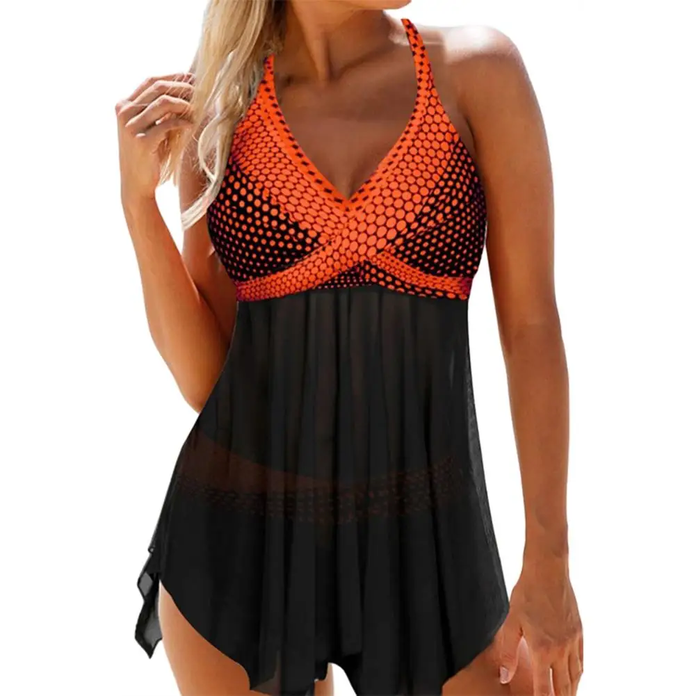 Оптовая продажа женский купальник с мягкой лямкой через шею и большим подолом