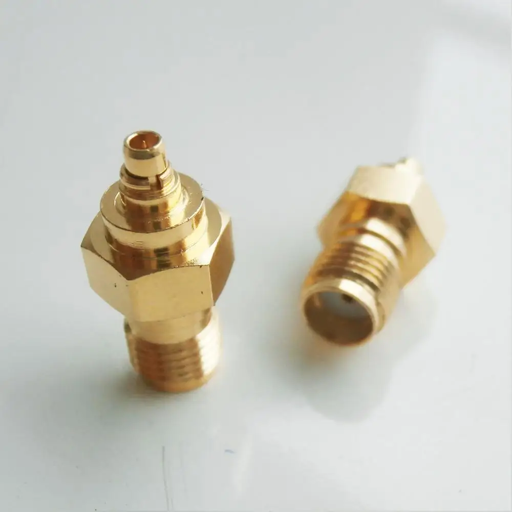 Позолоченные прямые коаксиальные радиоадаптеры MMCX - SMA с штекером на гнездо |