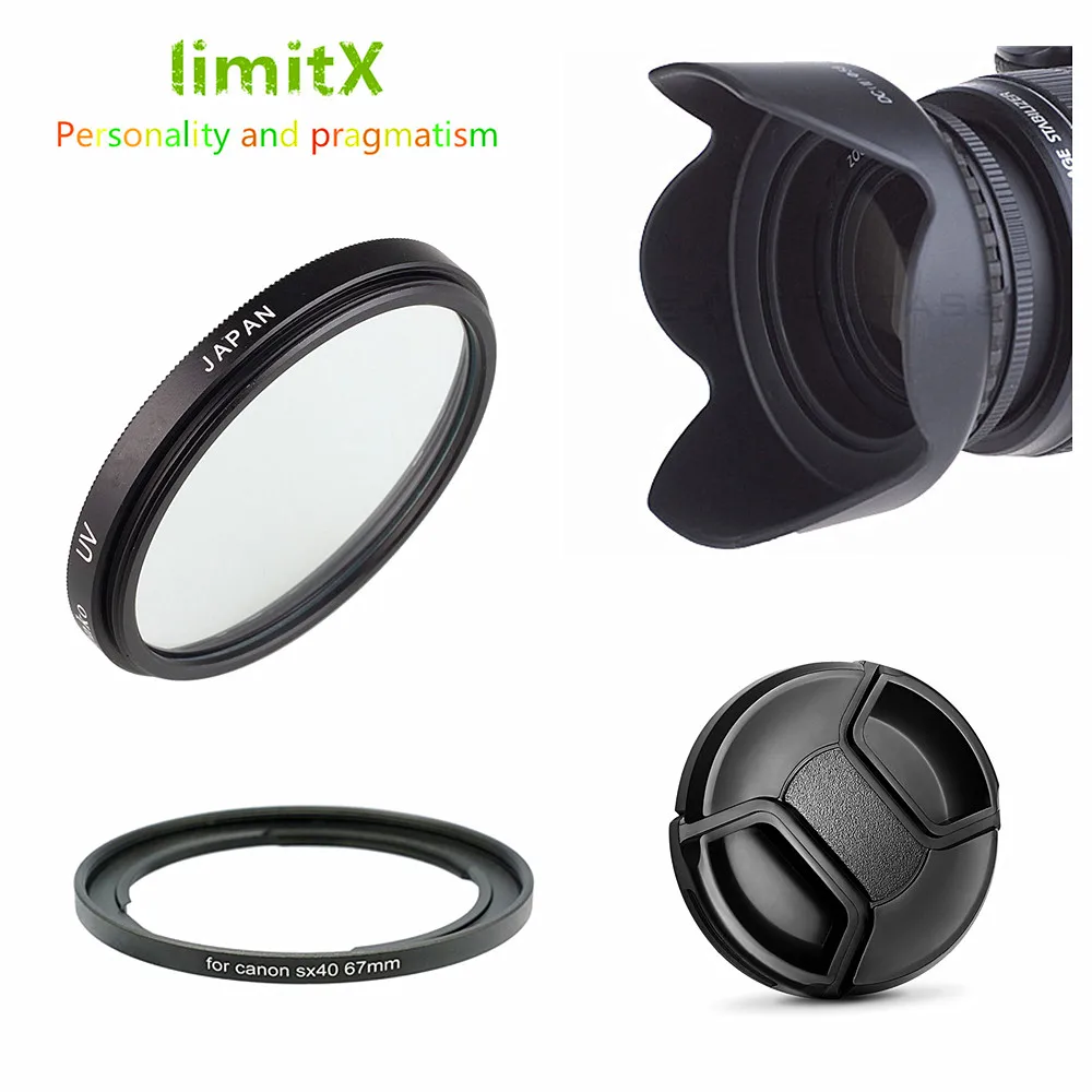 67 мм УФ фильтр + крышка объектива переходное кольцо для камеры Canon Powershot SX40 SX50 SX530