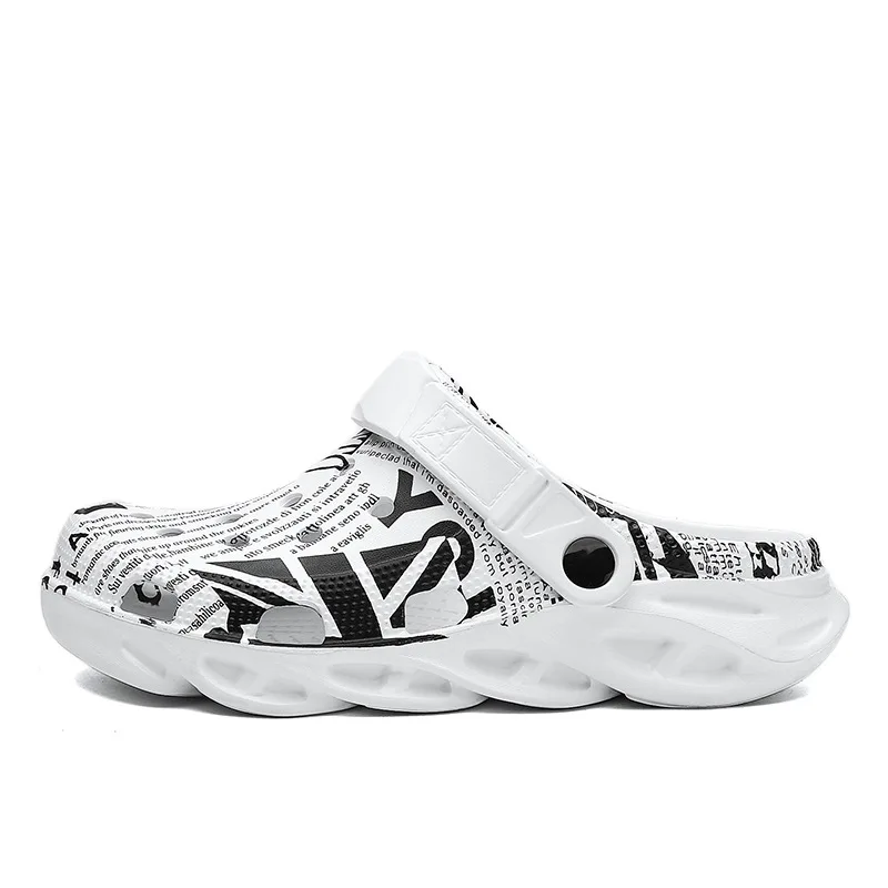 

Slippers Hole Shoes Men's Summer New Raise the Bottom Closed Toe Drooping Hole Shoes Outdoor Slippers