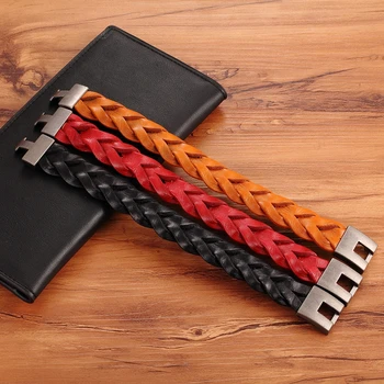 Woven PU Leather Men\'s Winding Bracelet 3