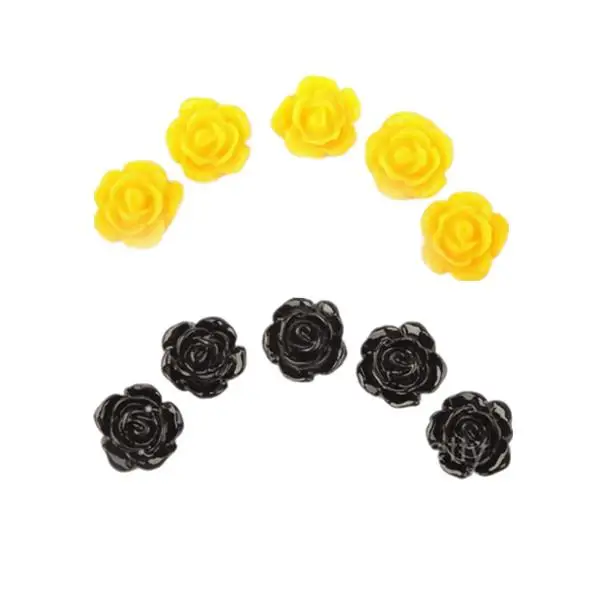 10 шт цветы из каучука 3D украшения для ногтей смешанные плоские задние Стразы