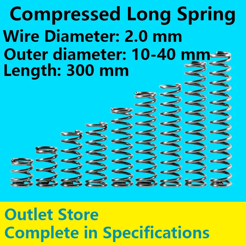 Compressed Long Spring Return Line Diameter 2.0mm External diameter 10-20mm Length 300mm Cash Sale Pressure | Обустройство дома