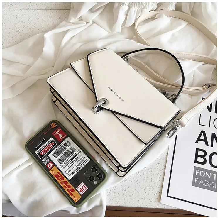 girls small square bag 2022 summer new chains handbag women casual wild shoulder bag lock tide bag diagonal female bag black free global shipping