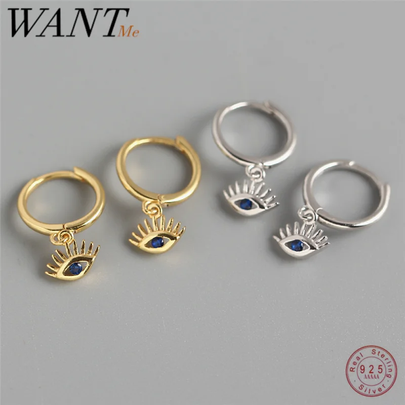 Женские серьги гвоздики WANTME классические богемные из серебра 925 пробы с синим