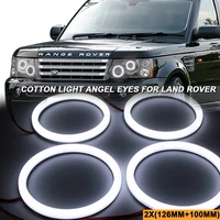 4pcs white led angel eyes cotton light for land rover range rover l322 2002 2012 car headlight daytime running halo rings