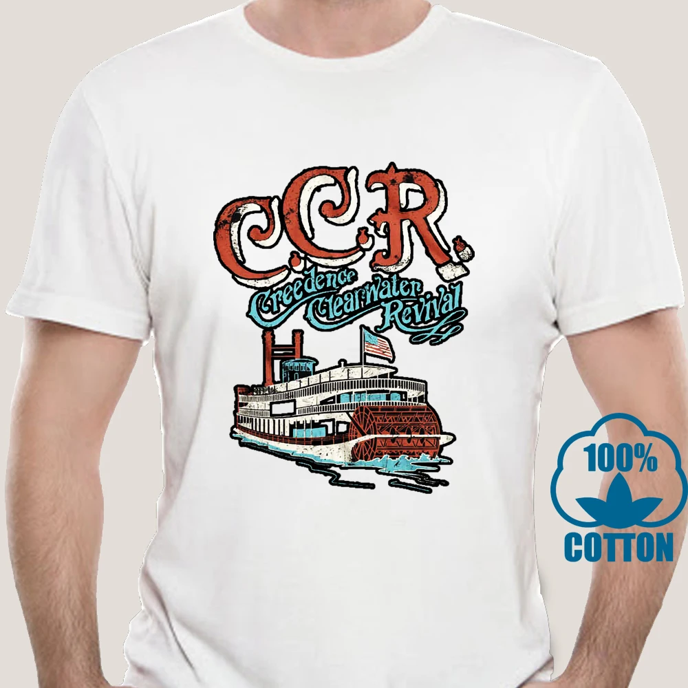 7931X Creedence Clearwater корпус Riverboat Мужская футболка Ccr Proud Mary Rock Band|Мужские футболки| |