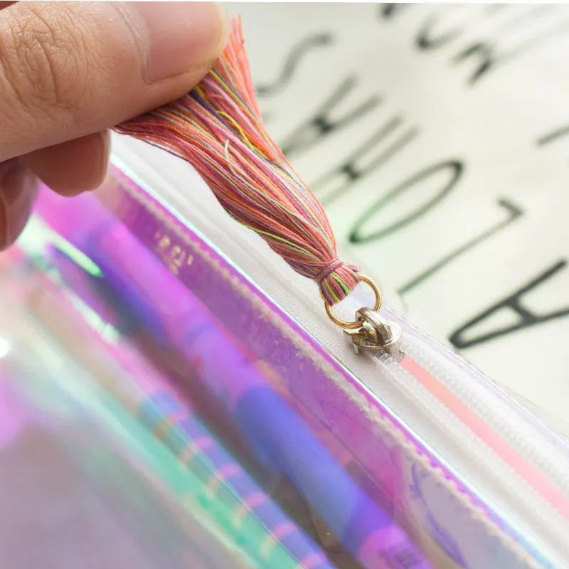 Милый креативный пенал для карандашей лазерный кавайный прозрачный карандаш