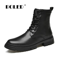 natural leather boots men plus size quality autumn and winter shoes men bussiness outdoor plush warm ankle boots shoes