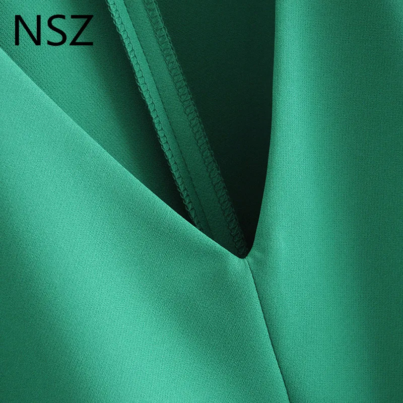 Женское мини платье с коротким рукавом NSZ элегантное прямое офисное v образным