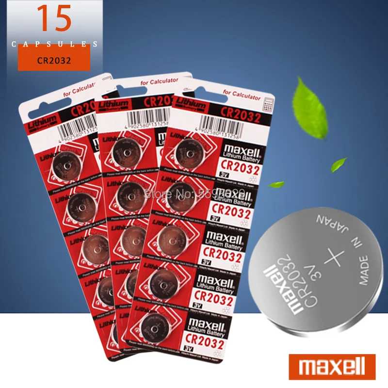 15 шт. для maxell оригинал 2032 батарея cr2032 3 в Кнопочная литиевые батареи часов