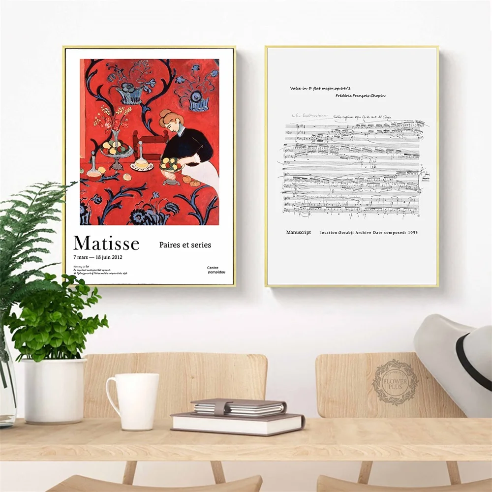 Matisse простая современная мода Chopin партитуру домашний декор постеры с живописным