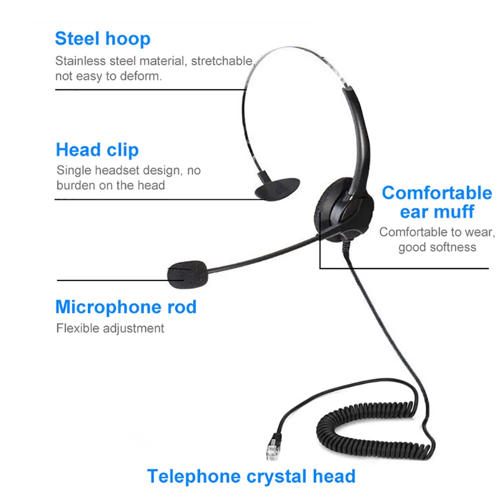 Офисная гарнитура с шумоподавлением проводной колл-центр для ПК компьютеров