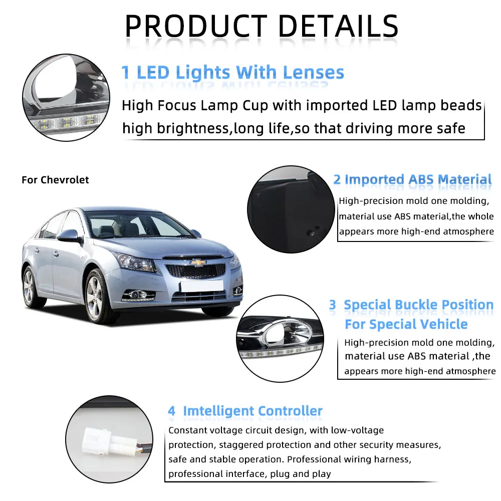 СВЕТОДИОДНЫЙ DRL Противотуманные светильник для Chevrolet Cruze 2009 2014 туман s головной