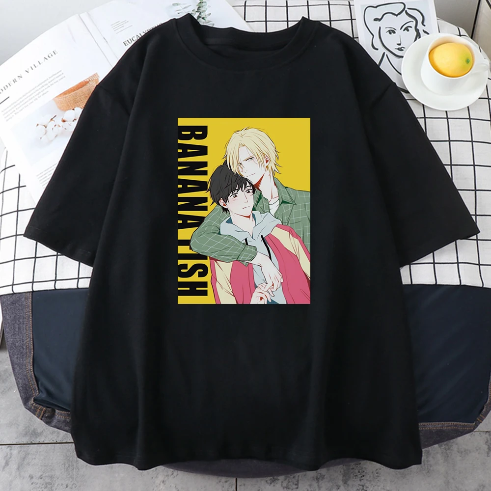 

Two Boys Blushing Prints Womans T-Shirts Vintage Harajuku Streetwear Creativity Big Size Clothes Retro Pattern Womens Tshirts