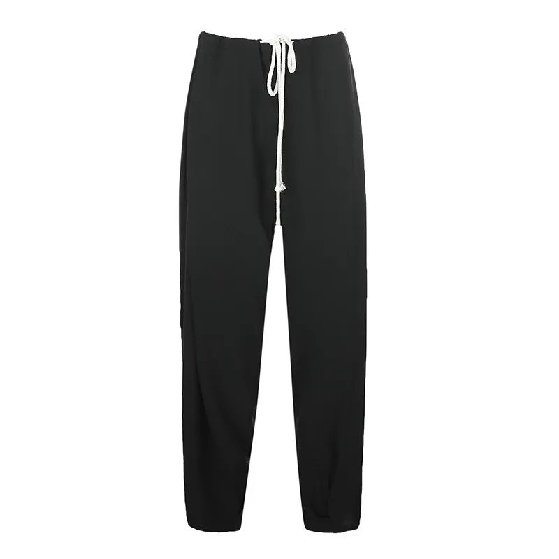 

Fall 2020 Women Fashion Drawstring High Waist Casual Pants Joggers Sweat pants Women Harajuku Black Trousers Vintage Harem Pants