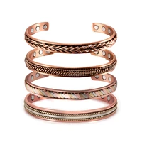 twisted pure copper magnetic bracelet benefits adjustable cuff bracelets for men women anthritis pain relief health energy