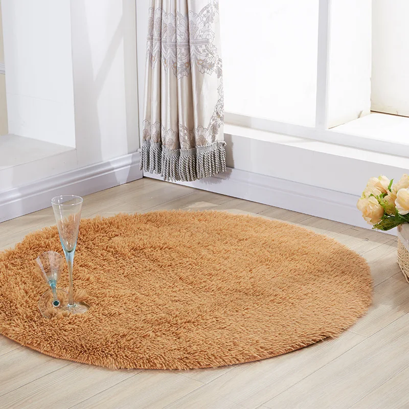 Ковер Круглый нескользящий напольный коврик из шелковой шерсти высокой
