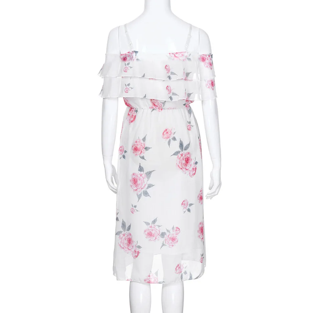 Платья Женское платье для беременных женское с открытыми плечами и цветочным