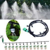1 kit garden portable automatic nozzles misting watering fog irrigation sprayer system 10m hoses with 10 pcs nozzles