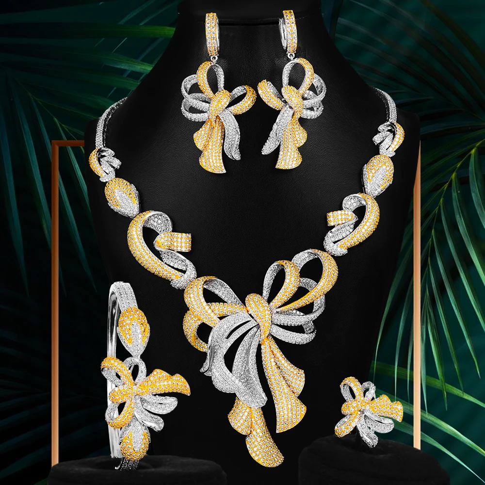 Набор женских ювелирных украшений GODKI, 4 шт., с Африканским фианитом, ювелирные изделия из Нигерии