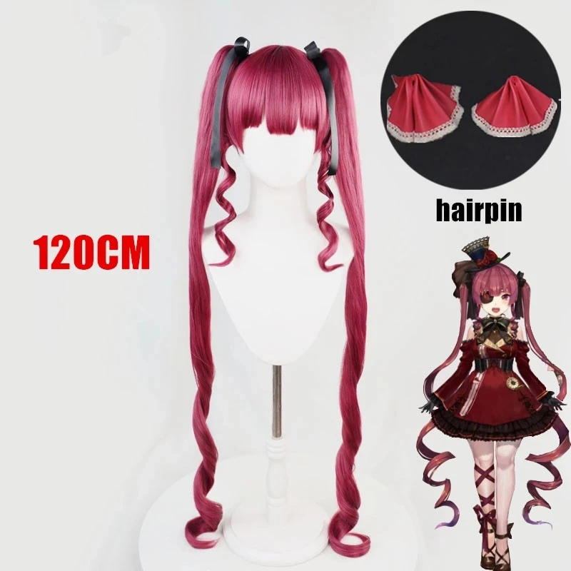 

Anime VTuber Houshou Marine Cosplay Wig Gothic Lolita Hololive Girls Youtuber Long Curly Ponytails Synthetic Hair Wigs Halloween
