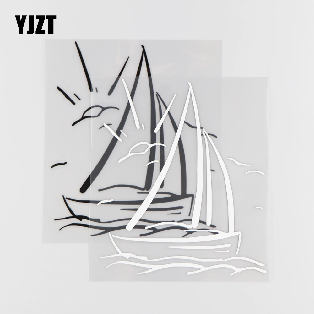 

YJZT 14CM*16CM Sailing Creative Design Vinyl Decal Decorate Car Sticker 1A-0143