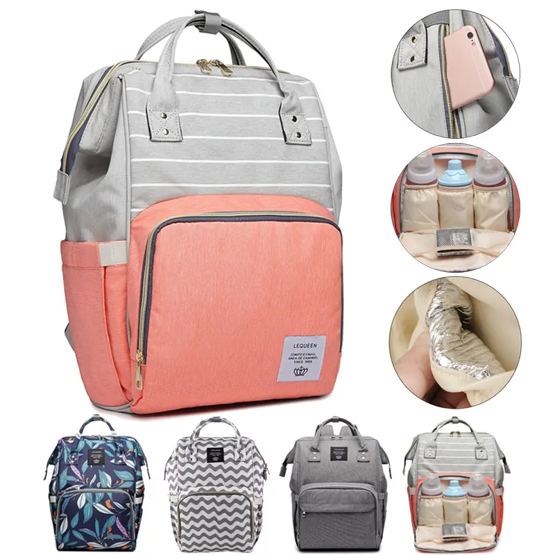 Сумка для подгузников Lequeen сумка ухода за ребенком в полоску беременных дорожная