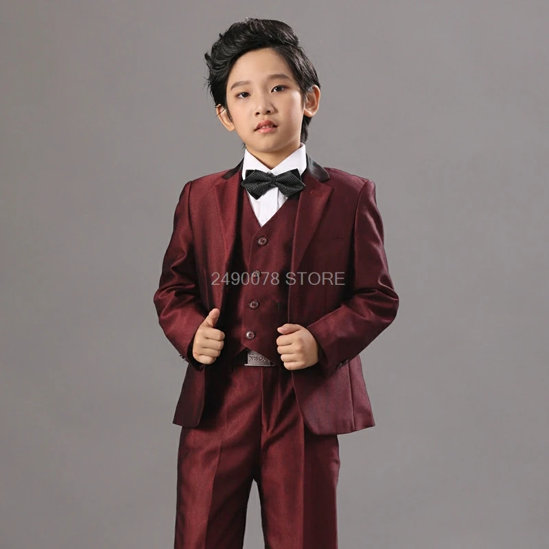 

3 шт., жилет и брюки для мальчиков, на свадьбу и вечеринку