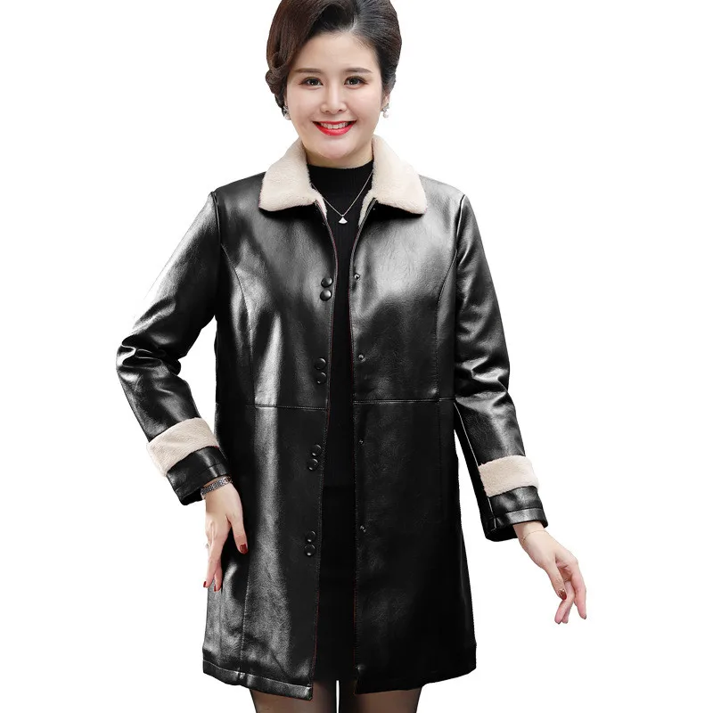 2020 осенне-зимнее женское бархатное пальто из толстой искусственной кожи женская