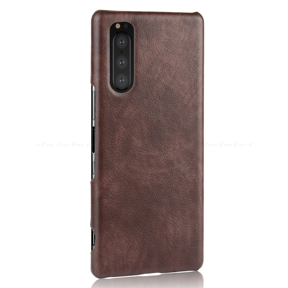 Кожаный чехол из искусственной кожи с узором Личи для Sony Xperia 1 5 8 Lite 10 II III Plus Ace
