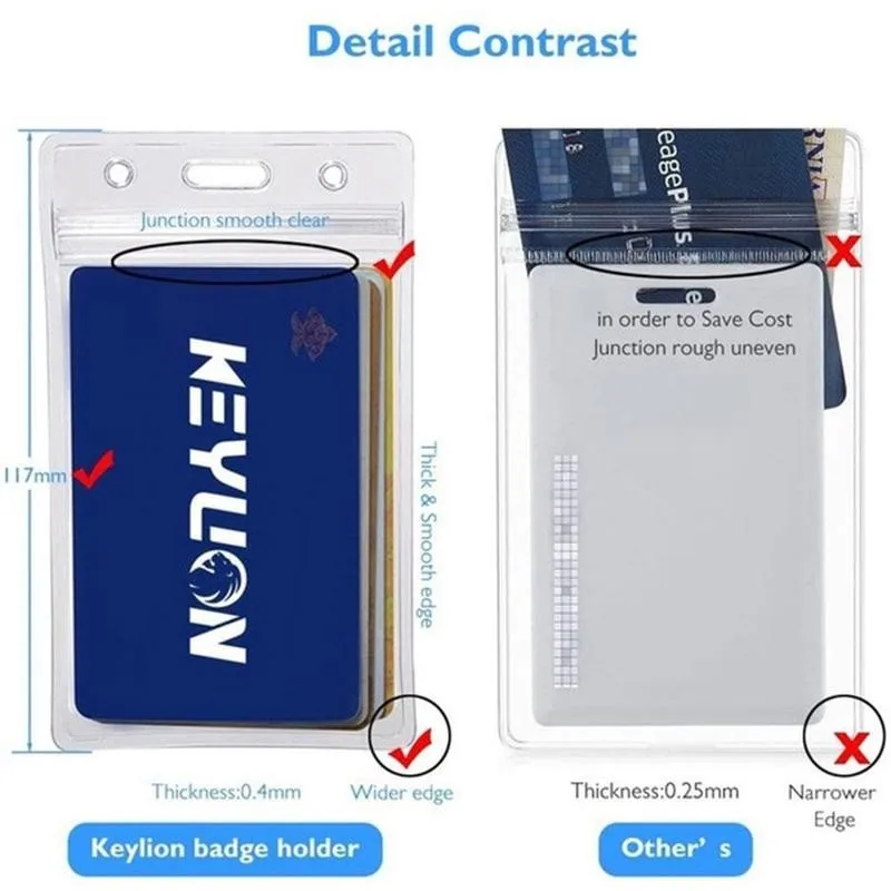 

1/10pcs ID Badge Card Plastic Pocket Holder Clear Pouches Transparent Pvc Plastic Card Holder Waterproof