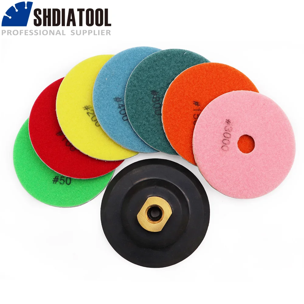 7 шт. алмазные полимерные накладки SHDIATOOL 4 дюйма/100 мм|polishing pad|resin polishing pads100mm pads |