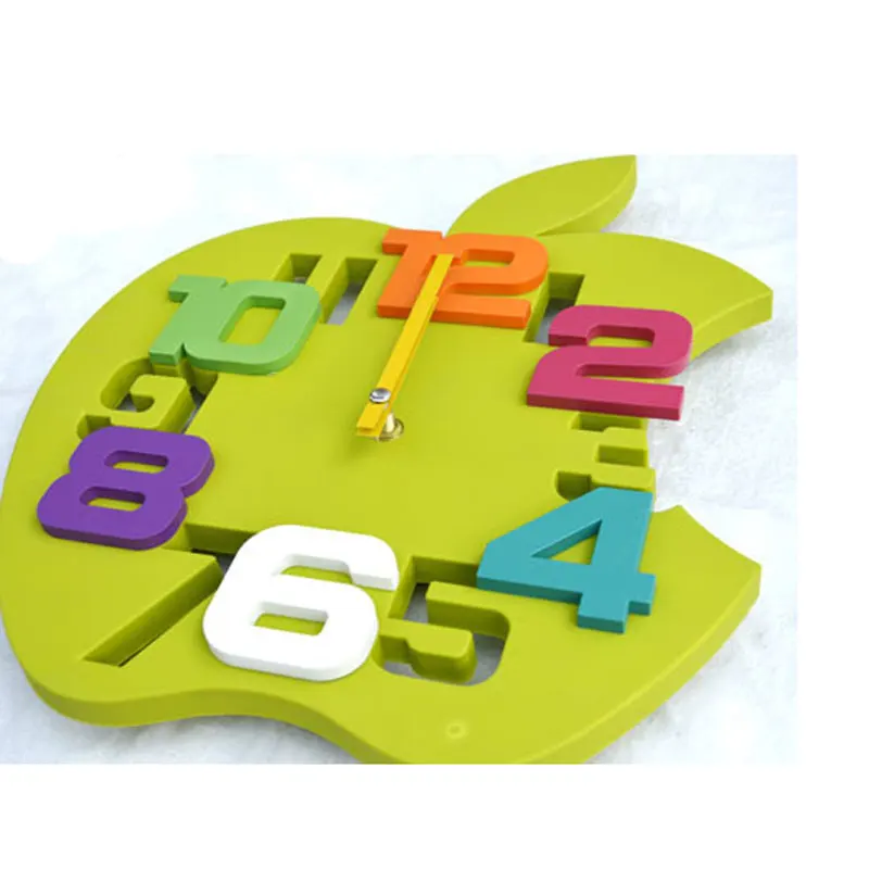 Креативные настенные часы Apple бесшумные Мультяшные для гостиной детской комнаты