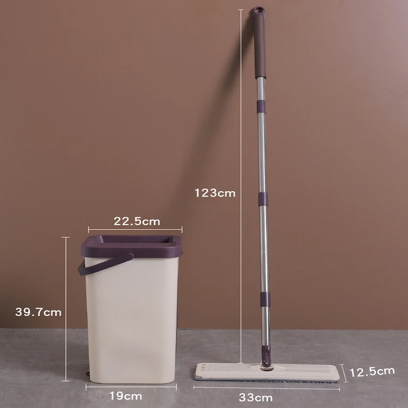Плоская сжимающаяся половая тряпка и ведро ручная свободная отжимная Швабра для