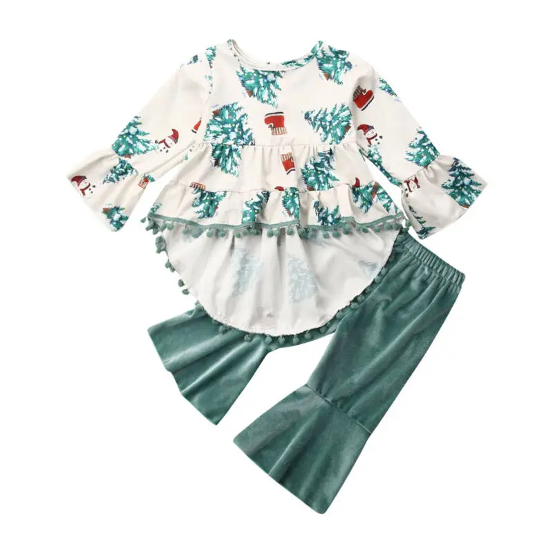 Комплект модной детской одежды для девочек сезон осень зима футболка с длинными