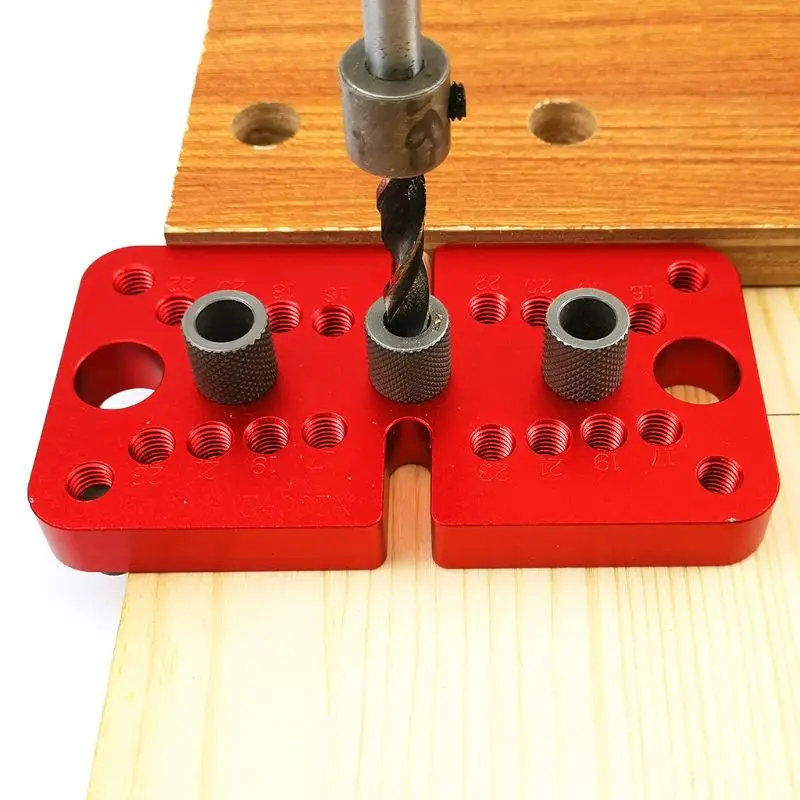 

3-in-1 Woodworking Pocket Hole Jig Self-centering Vertical Doweling Jig Drill Guide Set for Locator Hole Puncher Tools