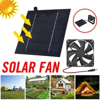 10w 12v solar powered panel iron fan for home office outdoor traveling fishing usb cooling ventilation fan for smartphone