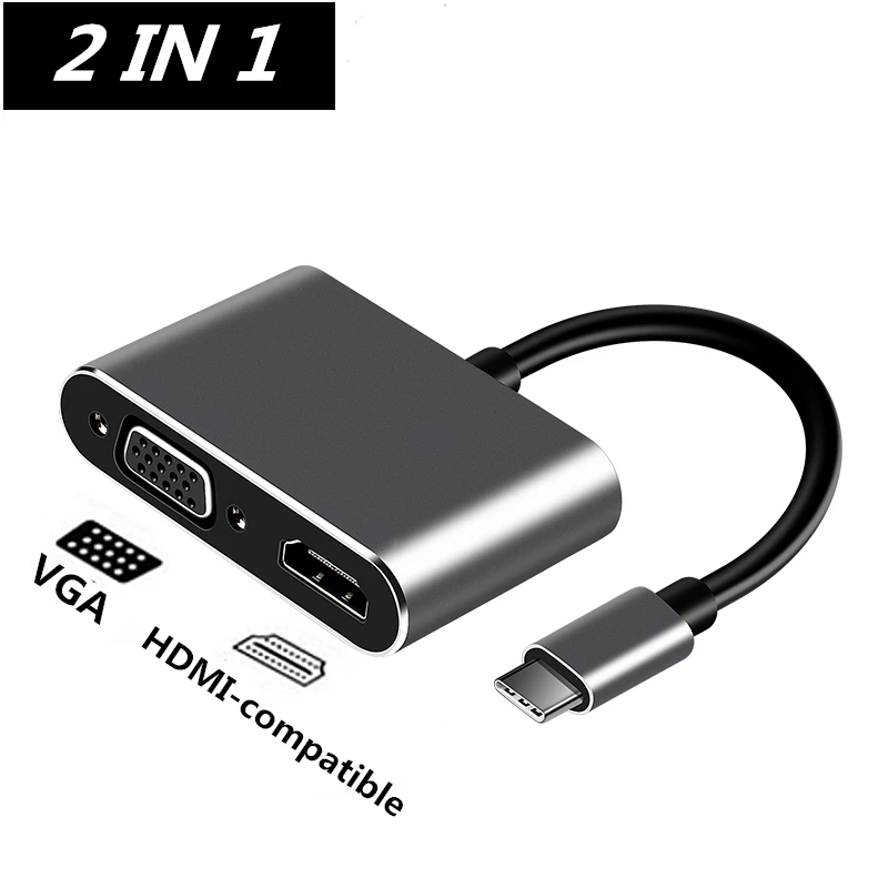 Кабель с разъемами типа C и RJ45 Gigabit Lan Ethernet совместимому HDMI VGA адаптер SD устройство