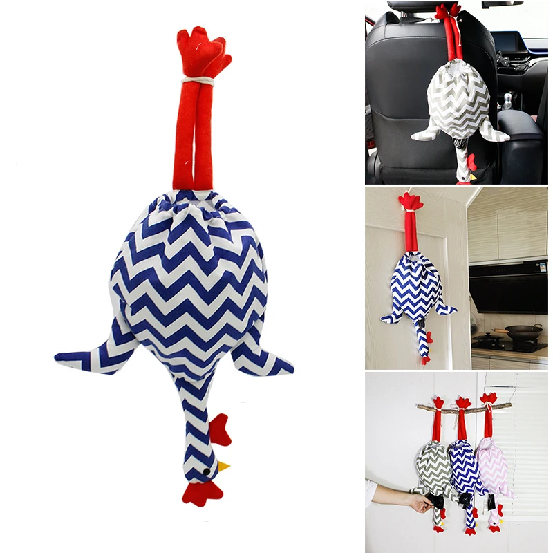 

Chicken Grocery Bag Holder for Organization Creative Hanging Storage Pouch Household d88