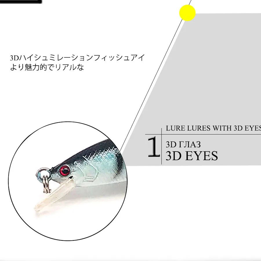 Воблеры для рыболовной приманки/снасть изогнутая гольян Щука/форель/окунь/карп