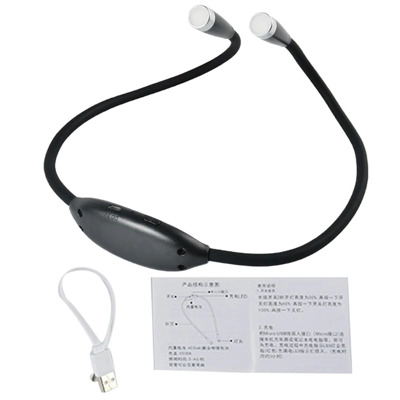 

Outdoor 3 Brightness Levels For Bed LED Neck Reading Light Bendable Arms Camping
