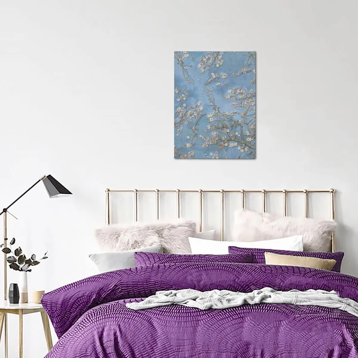 

Blue Cherry Blossoms Picture Wall Poster Modern Style Canvas Print Painting Art Aisle Living Room Dining Room Unique Decoration