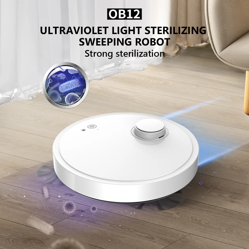 Robot aspirador OB12, esterilizaci&oacute;n de luz UV, succi&oacute;n de 1500Pa, antica&iacute;da de obst&aacute;culos de prevenci&oacute;n autom&aacute;tica, l&aacute;mpara UV, fregado en seco y h&uacute;medo-3